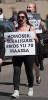 Homoseksuaalisuus rikos yli 70 maassa · Helsinki Pride -paraati 2014 · kuva 23