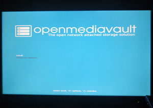OpenMediaVault installer welcome screen