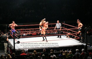 Batista & Triple H vs Chris Benoit & Randy Orton · WWE RAW Live & Loaded · kuva 85