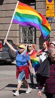 The rainbow flag · Helsinki Pride -paraati 2014 · kuva 57