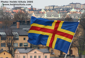 The flag of Åland · Helsinki - Stockholm - Helsinki 2005 · photo 66