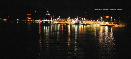 Leaving Mariehamn at night. · Helsinki - Tukholma - Helsinki 2005 · kuva 114